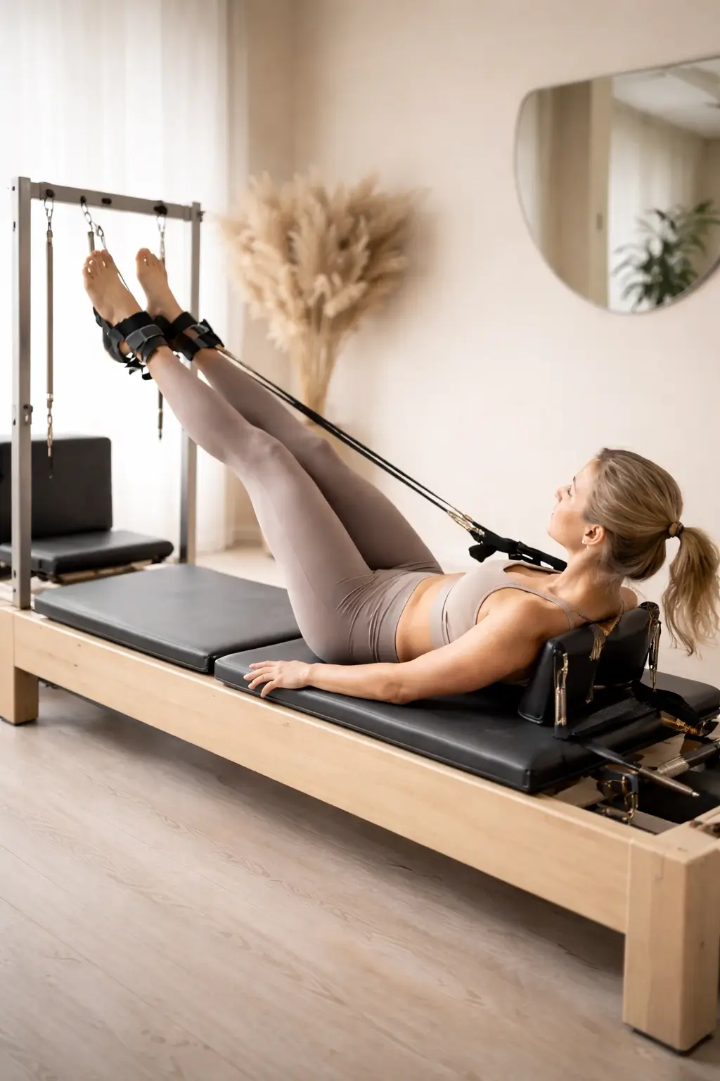 Reformer Pilates Beintraining im Studio Neuss
